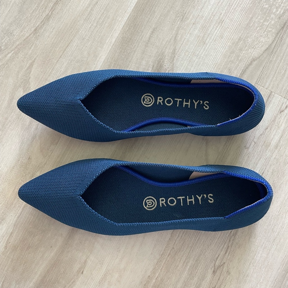 Rothy's Navy Blue Pointed Flats